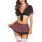 Sexy European and American student clothing plaid role-playing lingerie set sexy