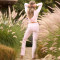 Fashion Sexy Long Sleeve Lace Splicing Hooded Top Straight Leg Pants Set