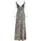 Sexy Fashion Leopard Print Splicing Swing Neck Backless Halter Long Dresses