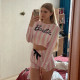 Pajama casual long sleeved home suit, popular European and American shorts two-piece set