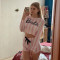 Pajama casual long sleeved home suit, popular European and American shorts two-piece set