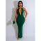 Fashion Women's Solid Color Hollow Backless Sleeveless Dresses