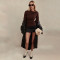 Sexy Trendy Hooded Long Sleeve Straight Leg Pants Knit Set