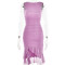 Fashion Sexy Tight Backless Pleated Mid-Length Dress