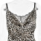 Sexy Fashion Leopard Print Splicing Swing Neck Backless Halter Long Dresses