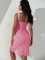 Fashion Sexy Tight Backless Pleated Mid-Length Dress