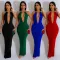 Fashion Women's Solid Color Hollow Backless Sleeveless Dresses
