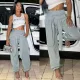 Fashion Fake Sweatshirt Fake Sleeve Pocket Casual Loose Sweatpants