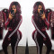 Fashion casual personality gold velvet sports suit