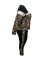 Fashion Large Size Leopard Print High Neck Loose Athletic Long Sleeve Long Pants Set