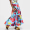 Fashion Large Size Color-Collision Printed Half-body Skirt