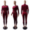 Fashion casual personality gold velvet sports suit