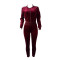 Fashion casual personality gold velvet sports suit