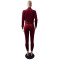 Fashion casual personality gold velvet sports suit