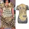 Sexy Plus Size Leopard Print V-Neck Short Sleeve Dresses