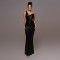 Sexy Dresses Metallic Pressure Pleated Backless Long Dresses