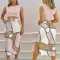 Sexy Large Size Fat Sleeveless Vest Printed Split Half Bodycon Set