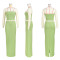 Fashion Stretch Bubble Crinkle Wrap Split Dress Set