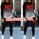 Fashion Large Size Casual Letter Printed Long Sleeve Pants Set