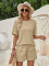 Fashion Loose Round Neck Solid Color Short Sleeve Top Shorts Set