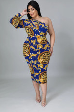 Fashion Plus Size Casual Printed Dress