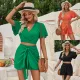 Fashion Casual Short Sleeve Shorts Set