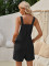 Fashion Sleeveless Straight Jacquard Solid Color Strappy Jumpsuit