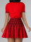 Fashion plus size new round neck short sleeve printed dresses