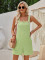 Fashion Sleeveless Straight Jacquard Solid Color Strappy Jumpsuit