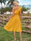 Stylish One-Shoulder Solid Color Ruffle Waist-Cutting Dress
