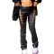 Stylish Hollowed Out Straight Leg Slim Leather Pants