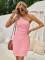 Fashion Solid Color Waist Hollow Out Sleeveless Dresses