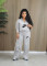 Two piece hoodie set with plush and thickened sportswear, loose fit in large size