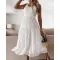 Summer lace vacation style sleeveless beach dress