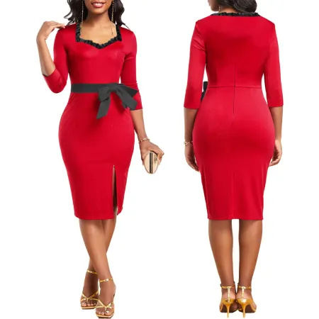 Sexy and fashionable round neck women's dress