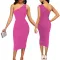 Sexy and fashionable solid color single shoulder women's dress