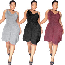 Fashion Casual Backless Halter Dress