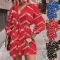 Fashion Plus Size New V-Neck Button Printed Dresses
