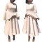 Autumn/Winter Solid Color Flare Sleeves Large hem Dress