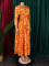 Stylish Plus Size Lace-Up Printed Mid-Length Dress