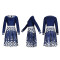 Fashion Retro Digital Printing Mid-Length Sleeve Slim Dresses