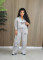 Fashion padded thickened sportswear loose plus size sweater two-piece set