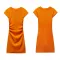 Fashion Round Neck Ruffles Cotton Fabric Sexy Dresses