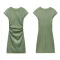 Fashion Round Neck Ruffles Cotton Fabric Sexy Dresses