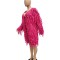 Fashion Knit Hand Hooked Fringe Cardigan Dress