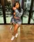 Hot selling denim embroidered short skirt jacket set