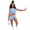 Fashion casual sports sexy solid color two-piece set