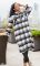 Fashion Striped Plaid Tweed Long Sleeve Long Jacket