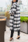 Fashion Striped Plaid Tweed Long Sleeve Long Jacket