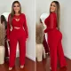 Sexy Spliced Hollow Out Stretch Wide Leg Jumpsuit